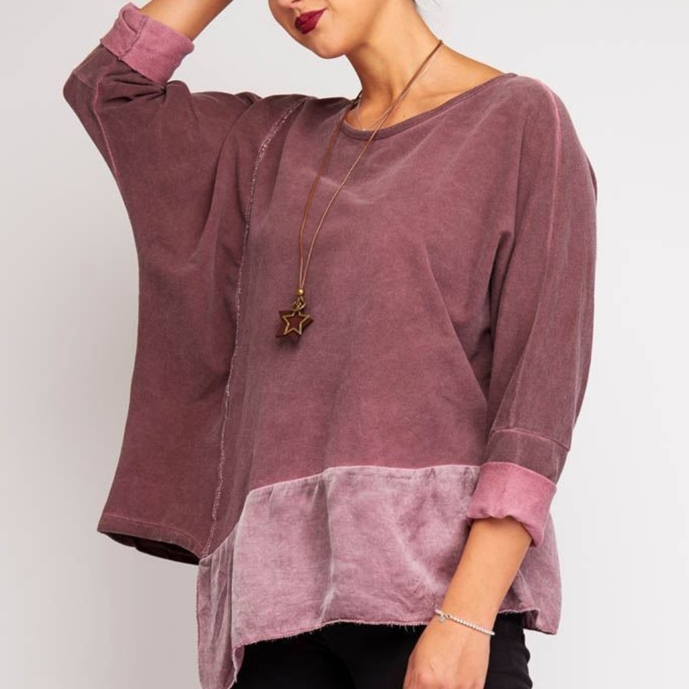 SOLD Cotton Tunic Plus Size 16-20 Asymmetric Hem - Picture 2 of 4